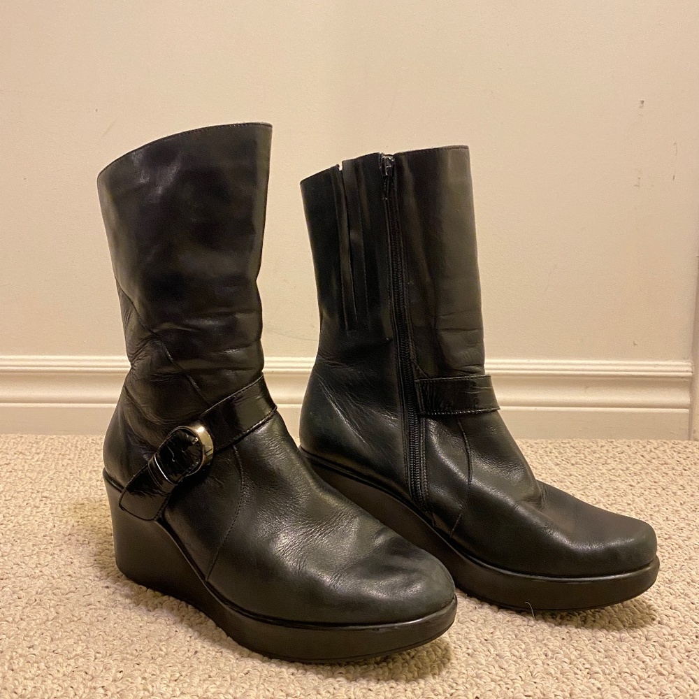 Black Zip Up Ankle Boots